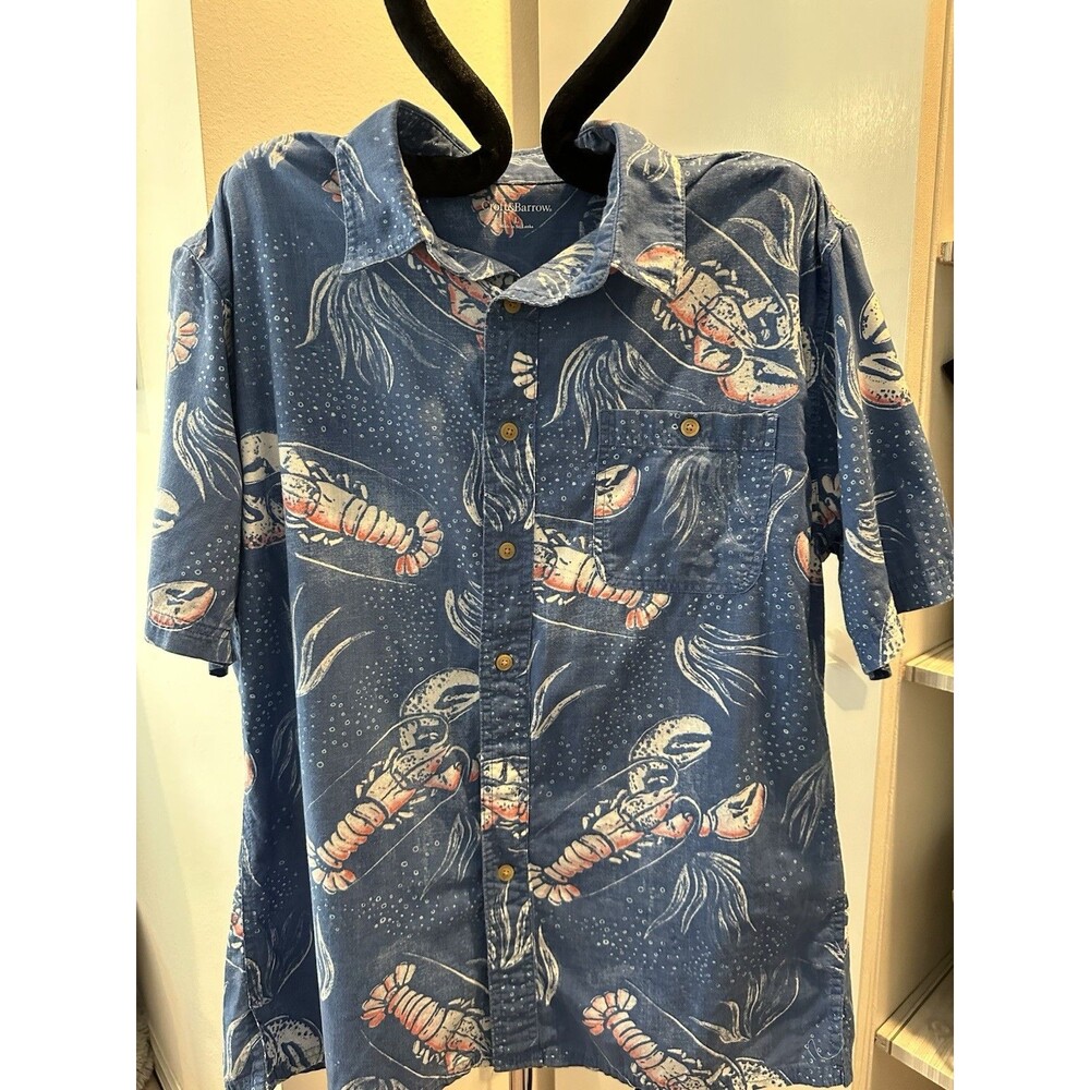 Croft & Barrow LOBSTER button down Short Sleeve mens shirt, size Large